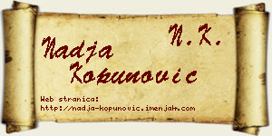 Nadja Kopunović vizit kartica